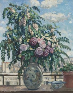 The Bouquet (view From The Artist`s Studio), (1910) — Albert André