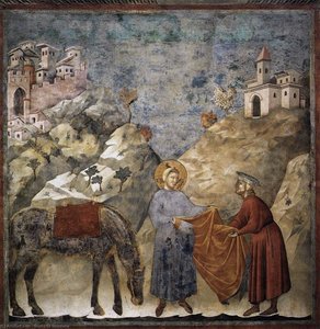 St. Francis Giving His Mantle To A Poor Man — Giotto Di Bondone