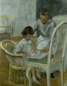 Die Enkelin Des Künstlers Mit Ihrem Kindermädchen — Max Liebermann