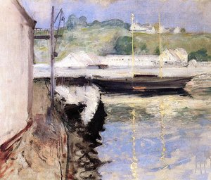 Fish Sheds And Schooner, Gloucester — William Merritt Chase