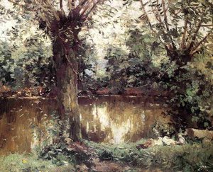 Landscape, Banks Of The Yerres — Gustave Caillebotte
