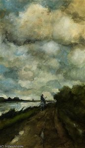 A Horseman On A Tow-path Near Noorden — Jan Weissenbruch