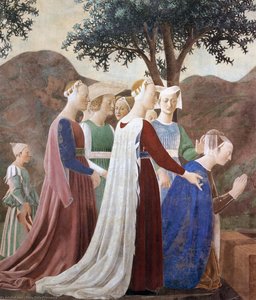 2a. Procession Of The Queen Of Sheba (detail) — Piero Della Francesca