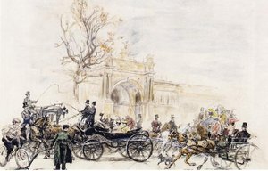 In Front Of The Palais De L'industrie, Paris — Jean Georges Béraud