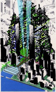 Design For A Competition For World Trade Center 2002 — Lazar Markovich Khidekel