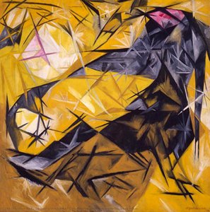 Cats (rayonist Perception In Rose, Black And Yellow) — Natalia Goncharova