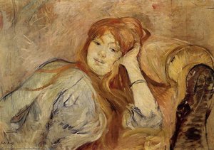 Young Woman Leaning On Her Elbow — Berthe Morisot