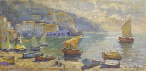 The Sunlit Harbor — Konstantin Ivanovich Gorbatov