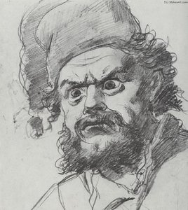 The Head Of Pugachev. Sketch — Vasily Grigoryevich Perov