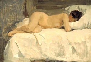 Female Nude Lying On A Sofa — Isaac Lazarus Israels