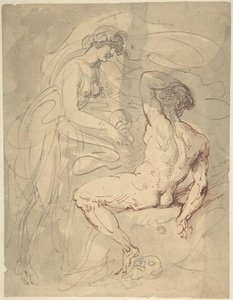 Woman Talking To A Seated Male Nude — Thomas Rowlandson