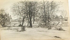 Houses Seen Through Trees — John Ottis Adams