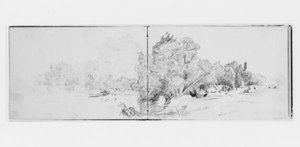Landscape With Trees And Encampment — William Trost Richards