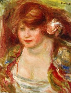 Woman Wearing A Rose Andree — Pierre-auguste Renoir, Impressionism