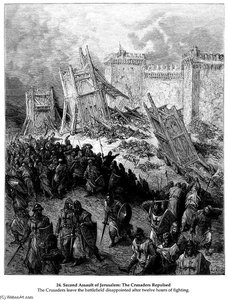 Second Assault Of Jerusalem By The Crusaders Repulsed — Paul Gustave Doré