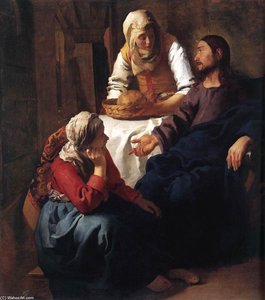 Christ In The House Of Martha And Mary — Johannes Vermeer, Dutch Baroque