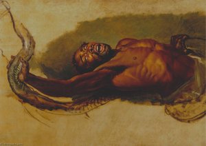 Man Struggling With A Boa Constrictor, Study For Liboya Serpent Seizing Its Prey — James Ward, Romanticism