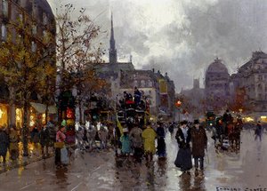 View Of The Street Rivoli And Notre Dame — Edouard Cortès