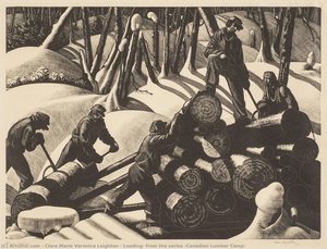 Loading, From The Series “canadian Lumber Camp” — Clare Marie Veronica Leighton