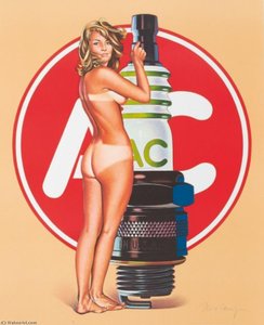 Ac Delco Spark Plug Pin Up Girl Decal — Mel Ramos