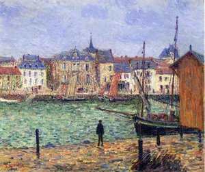 The Port Of Pornic, High Tide — Gustave Loiseau