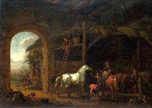 The Interior Of A Stable — Abraham Pietersz Van Calraet
