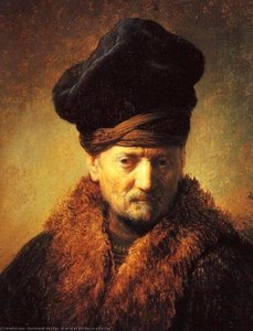Bust Of An Old Man In A Fur Cap — Rembrandt Van Rijn