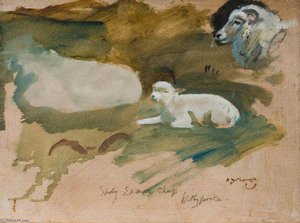 Studies Of Exmoor Sheep, Withypool — Sir Alfred James Munnings