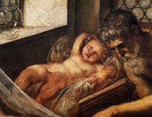 Venus, Mars, And Vulcan (detail) — Jacopo Tintoretto, Renaissance