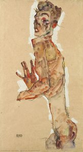 Self-portrait With Splayed Fingers — Egon Schiele, Expressionism