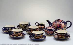 Tea Set For 6 Persons — Julia Zsolnay, Married Sikorski