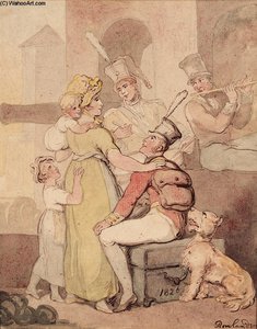 Entertaining Soldiers — Thomas Rowlandson