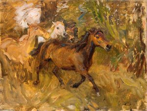 Crossing The Ford — Sir Alfred James Munnings, Impressionism