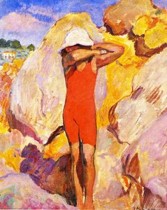 Child In A Red Bathing Suit — Henri Lebasque, Impressionist