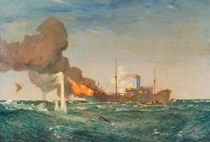 Hms 'dunraven Vc' In Action Against The Submarine That Sank Her, 8 August 1917 — Charles Pears