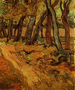 The Garden Of Saint-paul Hospital With Figure — Vincent Willem Van Gogh, Post-impressionism