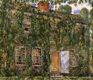 Home Sweet Home Cottage, East Hampton — Frederick Childe Hassam, American Impressionism