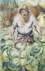 Peasant With Cabbages — Aksel Waldemar Johannessen