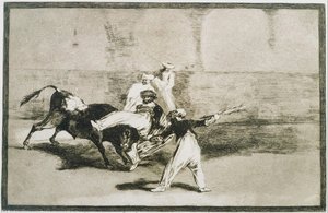 A Moor Caught By The Bull... From La Tauromaquia — Francisco José De Goya Y Lucientes, Romantic Realism