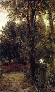 Quiet Corner (also Known As Corner Of An Old Park, With Two Cats) — Adolph Von Menzel