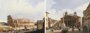 The Colisseum, Rome; And The Pantheon, Rome
