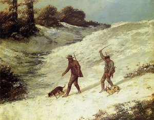 Poachers In The Snow — Gustave Courbet, Realism