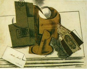 Bottle Of Bass, Glass And Package Of Tobacco — Pablo Picasso