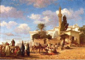 A Gathering Outside The City Walls — Prosper Georges Antoine Marilhat