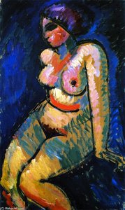 Female Nude, Sitting — Alexej Von Jawlensky, Expressionist Painting