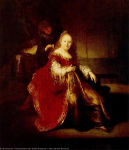 Esther Preparing To Intercede With Assuerus — Rembrandt Van Rijn, Baroque