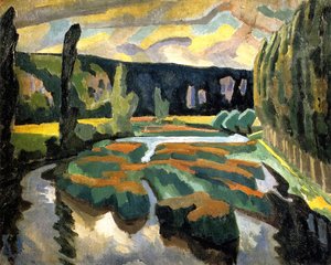 River with Poplars