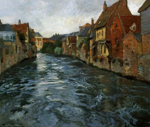 Riverside, View Of Abbeville — Frits Thaulow
