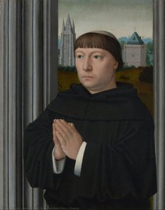 An Augustinian Friar (?) Praying — Gerard David, Early Netherlandish Painting