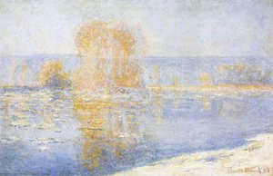 Floating Ice At Bennecourt — Claude Monet